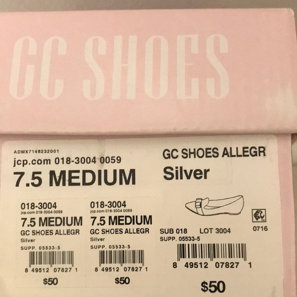 G.C. Shoes ‘ALEGRA’ Sparkly SILVER flat 7.5. NIB. - Picture 8 of 8